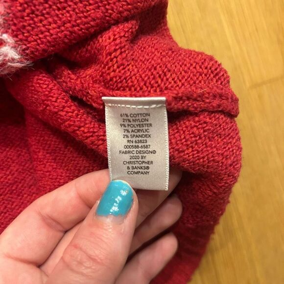 Christopher & Banks Women’s Medium Ugly Christmas Red Sweater - Picture 6 of 8